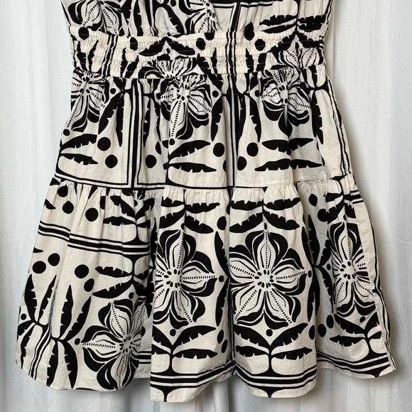 H&M Sleeveless Wrap V-Neck Dress Black White Cotton Size Large - Picture 8 of 14